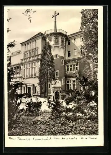 Foto-AK Max Baur: Berlin-Wannsee, Immanuel-Krankenhaus von der Strasse gesehen