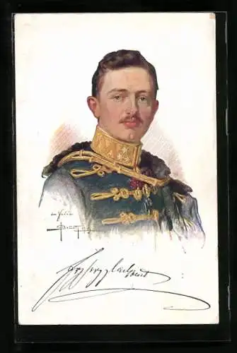 AK Portrait Kaiser Karl I. von Österreich in Husaren-Uniform