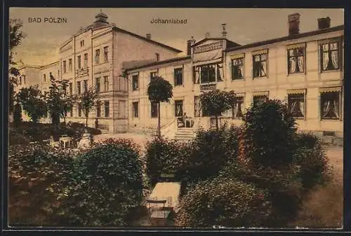 AK Bad Polzin, Johannisbad mit Gasthaus Clara Gatzke