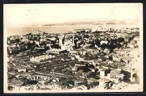 AK Konstantinopel, Panorama mit Moschee