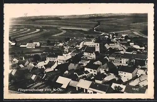 AK Vitis /N.-Oe., Teilansicht mit Blick auf Felder, Fliegeraufnahme