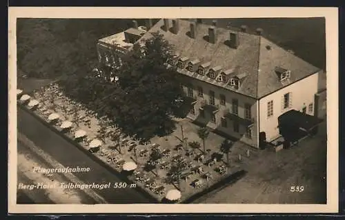 AK Mauerbach b. Wien, Berg-Hotel Tulbingerkogel mit Terrasse vom Flugzeug aus