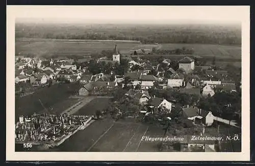 AK Zeiselmauer /N.-Ö., Gesamtansicht mit Umgebung vom Flugzeug aus