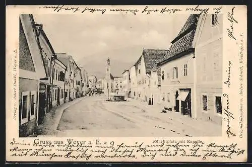 AK Weyer a. E., Marktplatz mit Kapelle