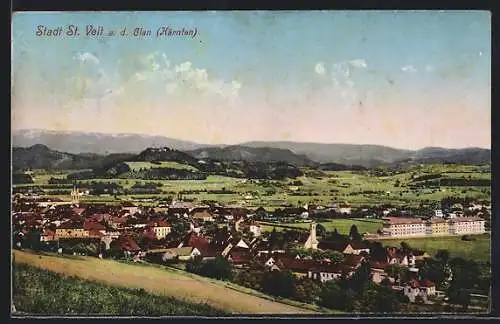 AK St. Veit a. d. Glan, Teilansicht mit Kirche