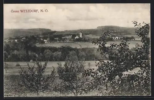 AK Wetzdorf /N.-Ö., Panorama mit Kirche