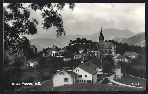 AK Maria Neustift /O.-Ö., Ortspartie mit Kirche