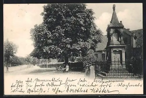 AK Syke, Strassenpartie Am Kriegerdenkmal