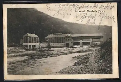 AK Mettlach /Saar, Blick auf das Stauwerk