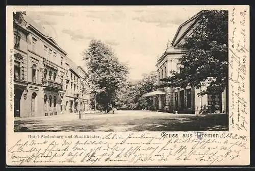 AK Bremen, Hotel Siedenburg und Stadttheater