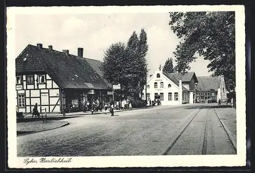 AK Syke, Strassenpartie mit Hotel-Restaurant Hansa Haus, Café Felix