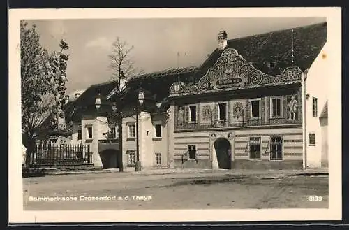 AK Drosendorf an der Thaya, Teilansicht mit Rathaus