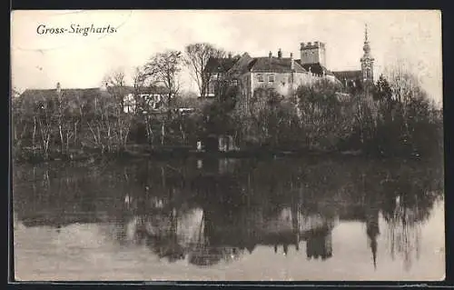 AK Gross-Siegharts, Ortsansicht vom Wasser aus