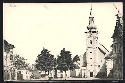 AK Gars, Blick zur Kirche