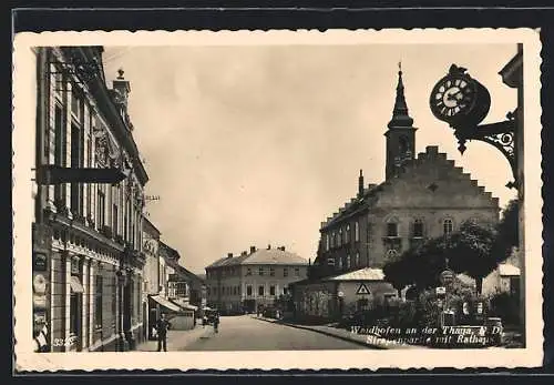 AK Waidhofen, Strassenpartie mit Rathaus