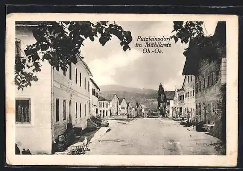 AK Putzleinsdorf im Mühlkreis, Strassenpartie mit Gasthaus und Bäckerei