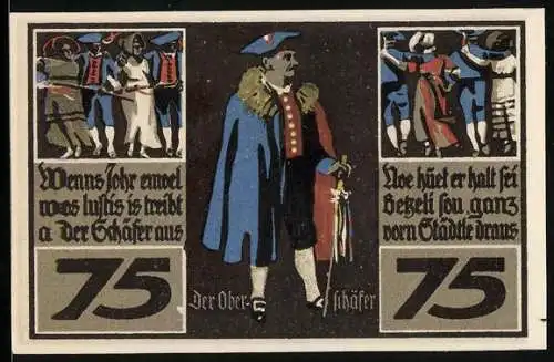 Notgeld Rothenburg o. T. 1921, 75 Pfennig, Der Oberschäfer