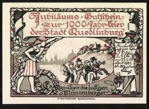 Notgeld Quedlinburg 1922, 50 Pfennig, Die lustigen Münzenberger