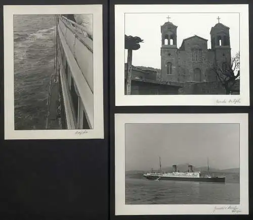 3 Fotoalben mit 204 Fotografien Ansicht Malta, Hellasfahrt 1936 in drei Bänden, Ragusa, Korfu, Delphi, Venedig