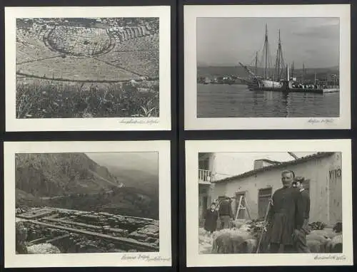 3 Fotoalben mit 204 Fotografien Ansicht Malta, Hellasfahrt 1936 in drei Bänden, Ragusa, Korfu, Delphi, Venedig