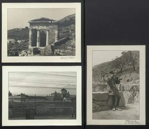 3 Fotoalben mit 204 Fotografien Ansicht Malta, Hellasfahrt 1936 in drei Bänden, Ragusa, Korfu, Delphi, Venedig