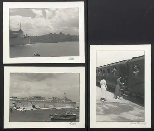 3 Fotoalben mit 204 Fotografien Ansicht Malta, Hellasfahrt 1936 in drei Bänden, Ragusa, Korfu, Delphi, Venedig