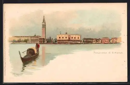 Künstler-AK Venezia, Panorama di S. Marco