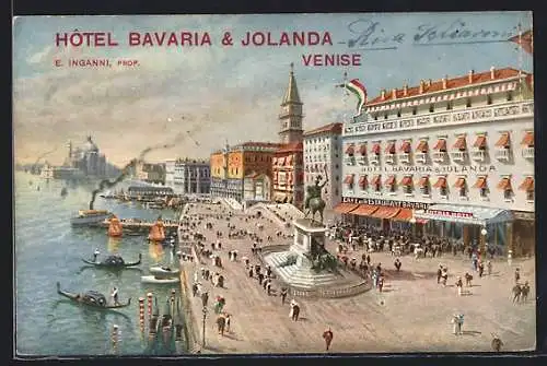 AK Venedig, Grand Restaurant Bavaria mit Cafe Terrasse