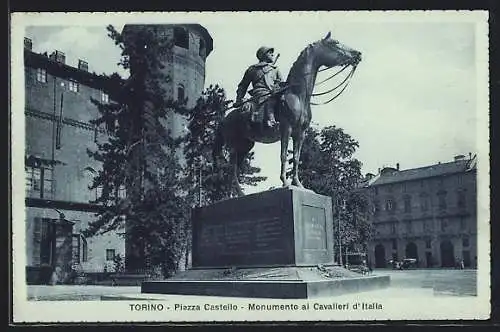 AK Torino, Piazza Castello, Monumento ai Cavalieri d`Italia