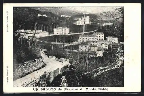 AK Ferrara di Monte Baldo, Panorama mit Kirche