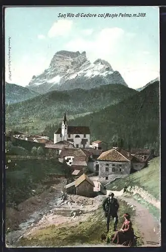 AK San Vito di Cadore, Ortsansicht mit Monte Pelmo