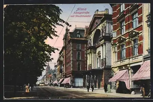 AK Hamburg-Blankenese, Partie in der Königstrasse mit Stadttheater