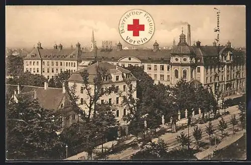 AK München-Neuhausen, Bayrischer Frauen-Verein, Stadtblick