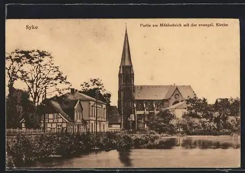 AK Syke, Mühlenteich mit der evangelischen Kirche