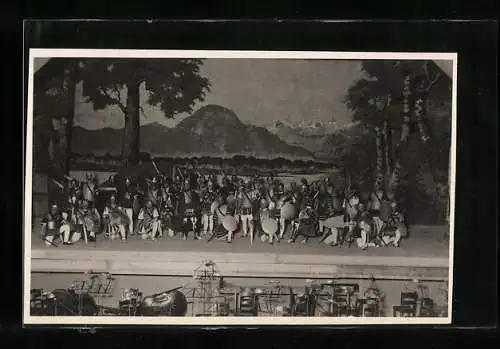 AK Wetzikon, Bez. Gesangsfest 1925, Festspiel auf der Bühne