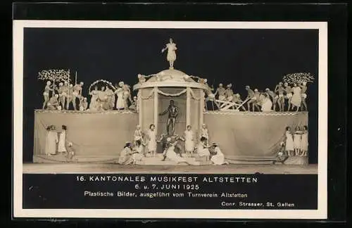 AK Altstetten, 16. Kantnales Musikfest 1925, Plastische Bilder ausgeführt vom Turnverein Altstetten