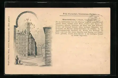 Künstler-AK Wien, Minoritenkirche in der Landhausgasse