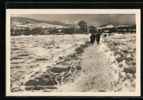 Foto-AK Klosterneuburg, Eisstoss-Übergang