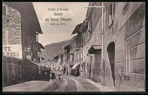 AK Saint Vincent /Valle d`Aosta, Strassenpartie mit Hotel