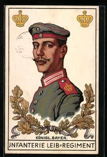 Künstler-AK Königl. Bayer. Infanterie Leib-Regiment, Soldat in Uniform