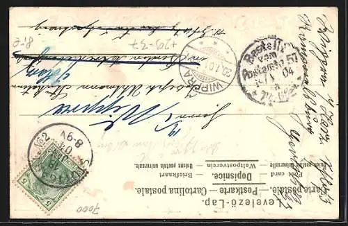 Passepartout-Lithographie Stuttgart, Marienanstalt, Vase mit Blumen, Wappen