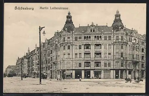 AK Schöneberg, Martin Lutherstrasse mit Bäckerei-Konditorei u. Cafe