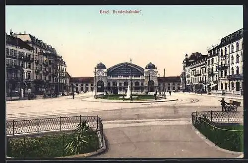 AK Basel, Blick auf den Bundesbahnhof