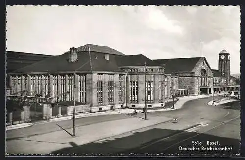 AK Basel, Partie am Deutschen Reichsbahnhof