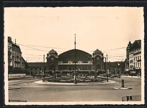 AK Basel, Bundesbahnhof und der Bahnhofsplatz