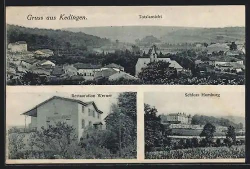 AK Kedingen, Restaurant Werner, Schloss Homburg, Gesamtansicht