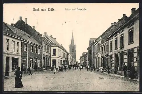 AK Hüls / Krefeld, Restaurant, Mörser und Hochstrasse