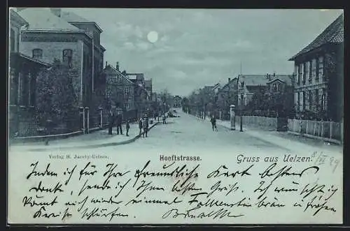 Mondschein-AK Uelzen, Partie in der Hoeftstrasse