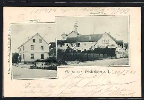 AK Diedesheim a. N., Brauerei Lang und Gasthaus