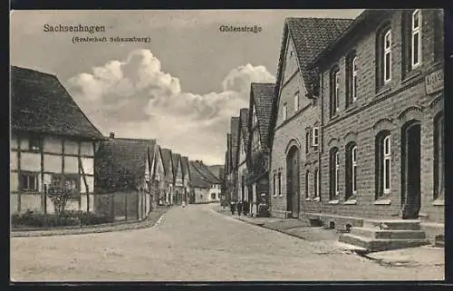 AK Sachsenhagen /Schaumburg, Partie in der Gödenstrasse